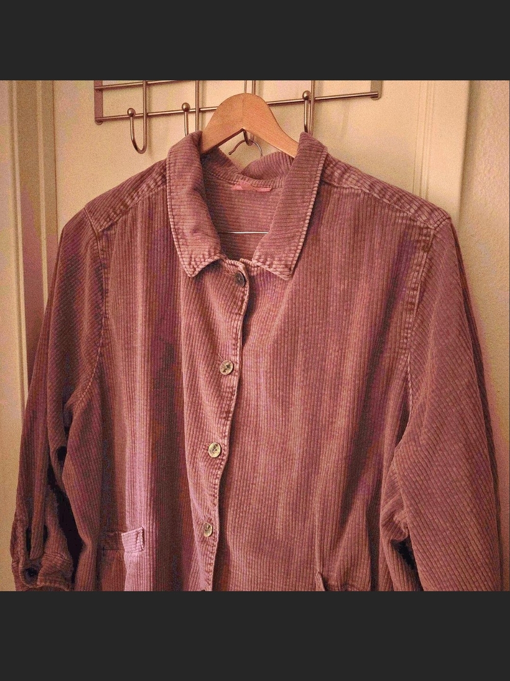 Woman Within Corduroy Button-Front Jacket in Mauve